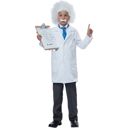 Children's Crazy Scientist Doctor Einstein White Coat Performance Scientific Experimenter Role Play Cosplay Costume