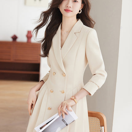 High-grade suit dress women's spring and autumn 2024 New elegant waist-tight small beauty salon professional work clothes
