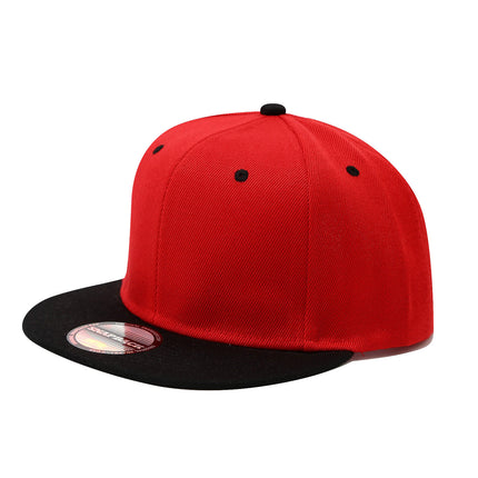 Cross-Border Color-Blocked American-Style Six-Panel Flat-Brim Hip-Hop Hat for Men and Women, Solid Color Plain Flat-Brim Hip-Hop Baseball Cap, Unisex