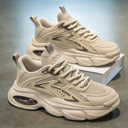 Summer New Breathable Men's Shoes 2025 Trendy Versatile Thick-Soled Sneakers Casual Running Dad Shoes