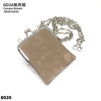Satin Single Piece Mini Genuine Leather Coin Purse Lipstick Small Bag Buckle Storage Bag Open Buckle Crossbody Headset Bag