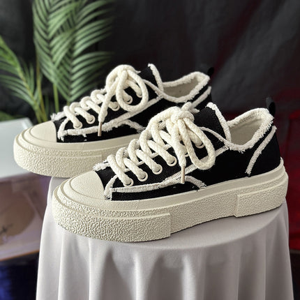 Women's Shoes 2026 New Niche Style Unisex Casual Skate Shoes Couple Style Trendy Canvas Shoes Large Size Women's Shoes Cross-Border
