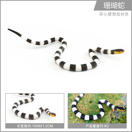 Simulation wild reptile model children's cognitive tummy giant coral snake boa trick decoration