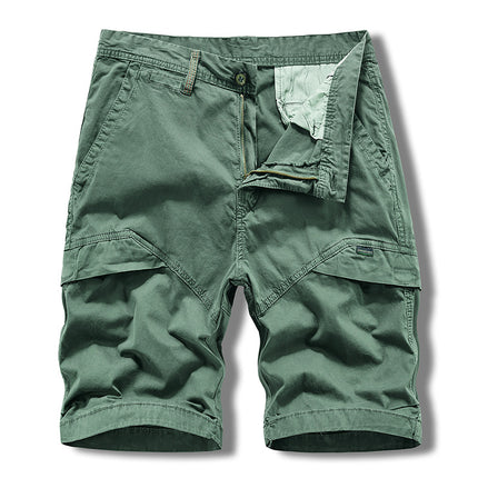 Multi-Pocket Crane Shorts Summer Men's Mountain Camping Solid Color Casual Pants Running Sports Men's Pants