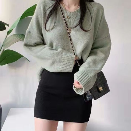 Black Woolen Skirt for Women in Autumn and Winter New Versatile Slimming Look One-Step Skirt Slim Wrap Skirt High Waist Hip Short Skirt