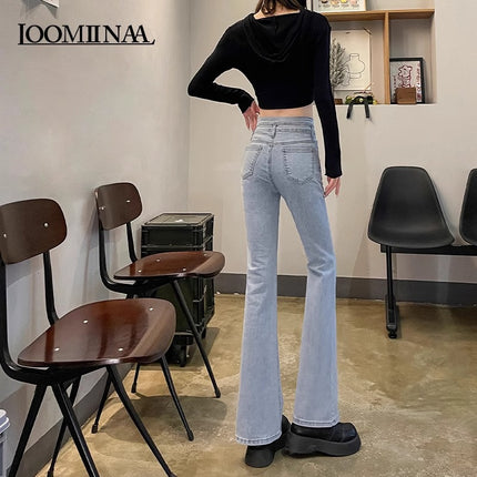 Flared Jeans for Tall Women, Extended Length, 2026 New Summer Thin High-Waisted Slim-Fit Stretchy Bell-Bottom Pants