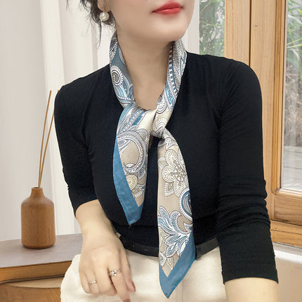 Spring and Summer 70cm Small Square Scarf Women's Autumn and Winter New Foreign Style Fashion All-match Shake Tone Same Scarf Scarf