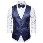 Navy blue vest with tie / M