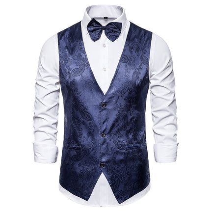 2023 Foreign Trade Spring and Autumn New Men's Glossy Dark Pattern Suit Nightclub Single-Button Men's Lapel Suit Set Wholesale