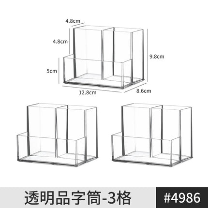 [Multiple Specifications] Transparent Square Storage Tube Detachable Cosmetics Organizer Box Cosmetics Storage Rack Mi Mu