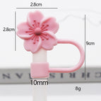 Bag does not include straw / Silicone pink begonia 10mm