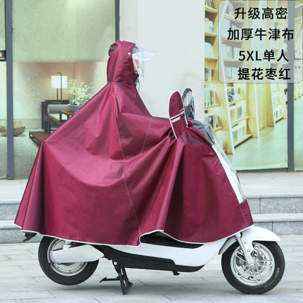 Extra Large and Thickened Electric Vehicle Raincoat Poncho for Adults, with a Visible Window, Storm-Proof, Wholesale Protection