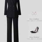 25901 black suit + straight pants / 4 XL
