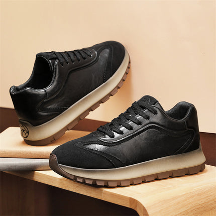 Forrest Gump Men's Shoes 2025 Autumn and Winter Trendy Brand Fashion Leather Retro Dad Shoes Trendy Versatile Thick-Soled Sneakers