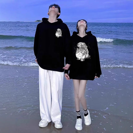 High-grade oversize Men's and Women's Top Special Couple Clothing Autumn and Winter fleece-lined Hooded Sweat Fashion Brand Class Clothes