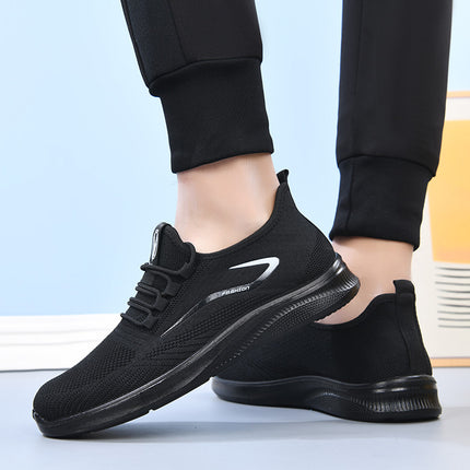 Plus Size Export Fly Woven Men's Shoes Spring Cross-Border Shoes Men's Casual Shoes Polyurethane Breathable Mesh Sports Shoes for Men