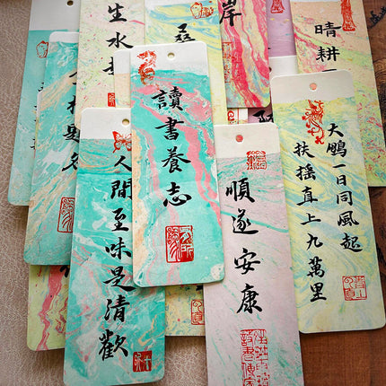 Bleaching Paint Bookmark Lacquer Ancient Style Blank Paper Card DIY Handmade Student Creative National Style Production Tassels