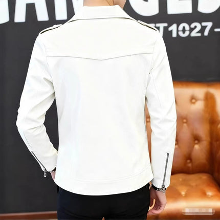 Spring and Autum Korean Style Motorcycle Leather Jacket for Men, Loose, Trendyy and Handsome Black American Fashion Brand Leather Jacket for Men 2025