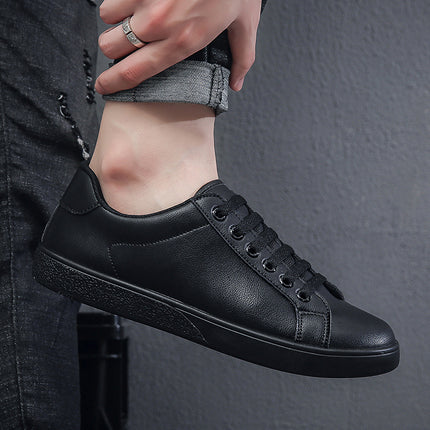 Men's Four Seasons Casual Board Shoes White Shoes Leather Surface Simple Fashion Casual Shoes Foreign Trade Cross-border Men's Shoes Breathable Shoes