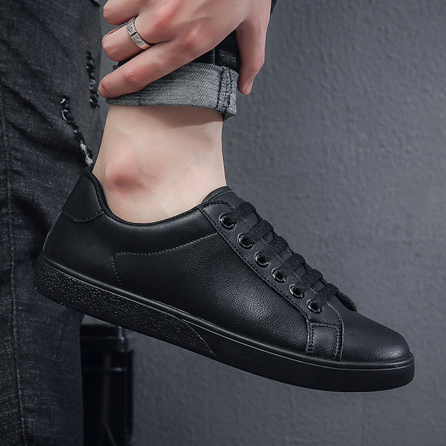 Men's Four Seasons Casual Board Shoes White Shoes Leather Surface Simple Fashion Casual Shoes Foreign Trade Cross-border Men's Shoes Breathable Shoes
