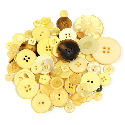 Resin round four eye color buttons handmade DIY mixed buttons making button painting button flower material bag