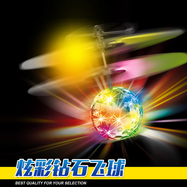 New strange toy remote control induction crystal ball colorful flash flying ball induction aircraft flash flying ball