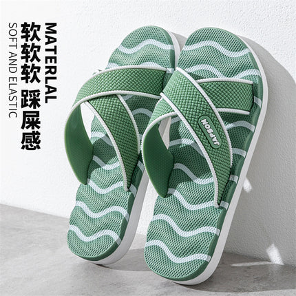 Plus Size Men's Home Slippers, Non-Slip Bathroom Couple Slippers, Massage Leisure Outdoor Beach Trendy Slippers for Men