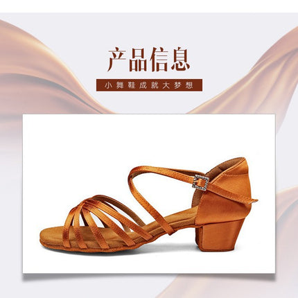 Children's Latin Dance Girls Shoes Cross-border Children's Latin Shoes Soft Sole Girls Latin Practice Shoes Dance Shoes Wholesale