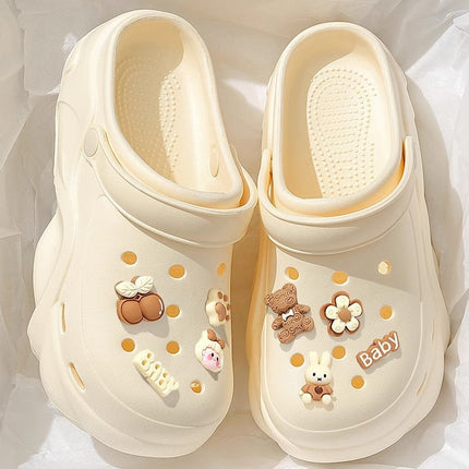 2025 with Little Red Riding Book Explosive Internet Celebrous Cave Shoes Summer Wear Cute Cartoon Thick Sole Non-slip Baotou Slippers