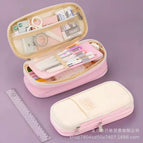 Canvas retractable pencil case [pink]