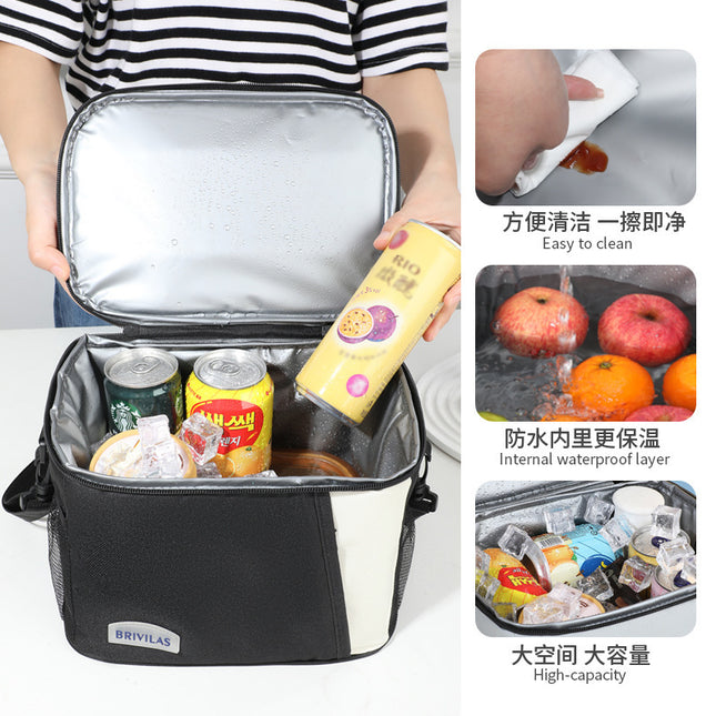 Large-Capacity Ice Pack, Leak-Proof Lunch Box Bag, Portable Fresh-Keeping Bag, Cross-Body Insulated Bag, Travel Essential Lunch Box