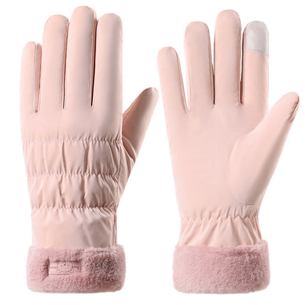 New Cycling Gloves for Women in Winter, Warm and Windproof, Riding Electric Bikes, Skiing, Waterproof, Velvet, Thickeneded, Cold-Proof and Touch-Screen