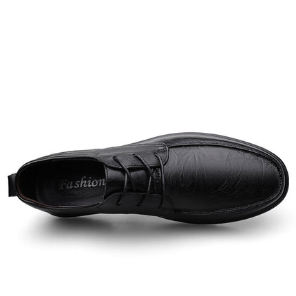 2025 Autumn New Men's Leather Shoes Comfortable and Breathable Winter Fleece-Lined First Layer Cowhide Warm Leather Shoes Dad Shoes