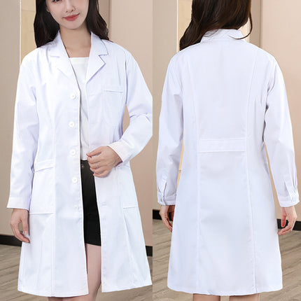 Physician Clinic White Coat Nurse Overalls Autumn and Winter Thick Long-Sleeved Chemical Health Laboratory Male Pharmacy Oral Dentistry