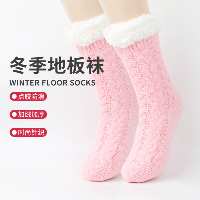 Cross-border European and American Warm Socks Autumn and Winter Thickened fleece-lined Sleep Socks Dispensing Non-slip Socks Carpet Floor Socks