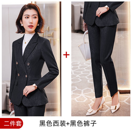 High-end professional suit suit female autumn and winter temperament goddess fan workplace interview formal wear Manager sales department work clothes