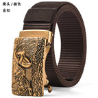 1 eagle head coffee color [gold buckle] / 110cm