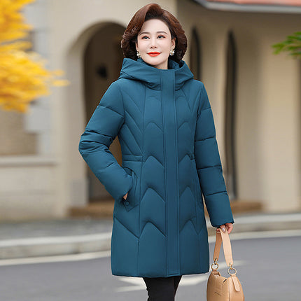 Grandma's Winter down Jacket, Mid-Length Thickeneded Winter Jacket for the Elderly, New Mother's Jacket for Grandma