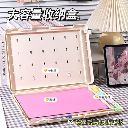 A4 File Box File Test Paper Storage File Box Multifunctional File Box Plastic Transparent Single Force Flat Folder