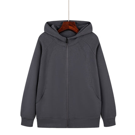 350g Heavyweight Trendy Fashion Patchwork Hooded Raglan Zipper Sweatshirt Jacket Spring and Autumn Long-Sleeve Couple Style