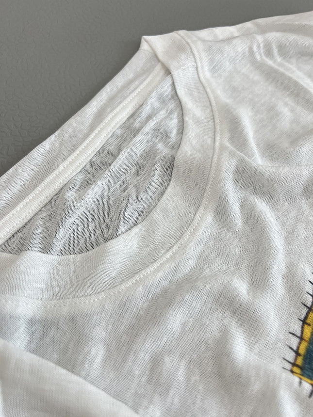 Lyocell Tencel Korean Style Dog Pattern Loose Version Thin Round Neck Long-Sleeved Sun Protection T-Shirt Summer New Women's Top