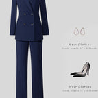 25901 blue suit + straight pants / 4 XL