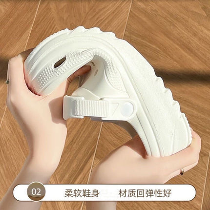 No Stinky No Sound Thick Bottom Coal Ball Cartoon Height Increasing Outer Wearing Hole Shoes Women's Beach Summer New Style Baotou