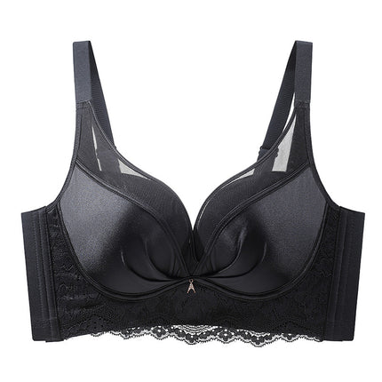 Seamless Satin Mesh Underwear Women's Medium Thick Small Chest Large Gathered Accessory Breast Anti-Sagging Non-Rim Bra
