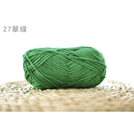 Xuefeier 4-Strand Milk Cotton Wool Ball 4-Strand Combed Cotton Thread Does Not Ball Baby Hand-Knitted DIY Cute Doll