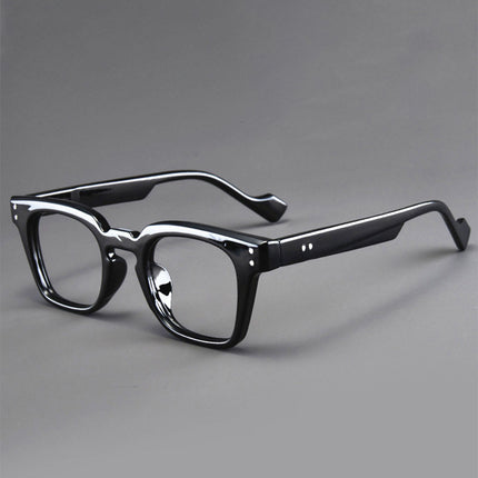 2025 new Hong Kong style small box retro fashion rice nail anti-blue mirror men's and women's simple all-match flat mirror