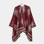 Slit scarf-burgundy