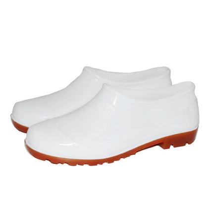 Men's Low-Cut White Water Shoes for Food, Spring and Autumn Rain Shoes, Kitchen Non-Slip Shoes, Waterproof Rubber Shoes, Work Shoes, Rubber Shoes