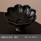 Standard / Lotus petal fruit plate--elegant black