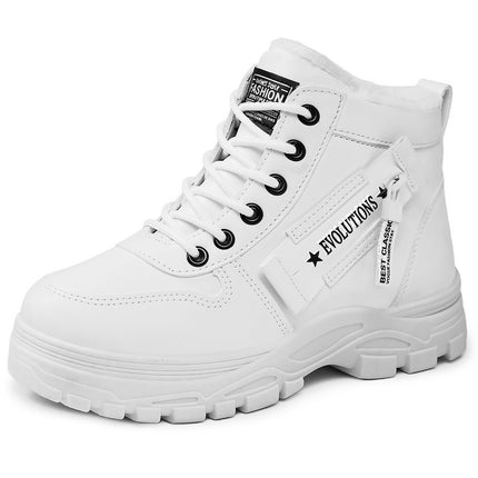Women's Shoes New Snow Boots Fashion Warm Plush Thickened Cotton Shoes Waterproof Thickened Lace-Up Mid-Calf Cotton Boots